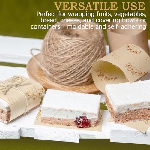 Reusable Beeswax Wrap 3 Pack (S, M, L) Beeswax Wraps for Food - Organic - Image 5