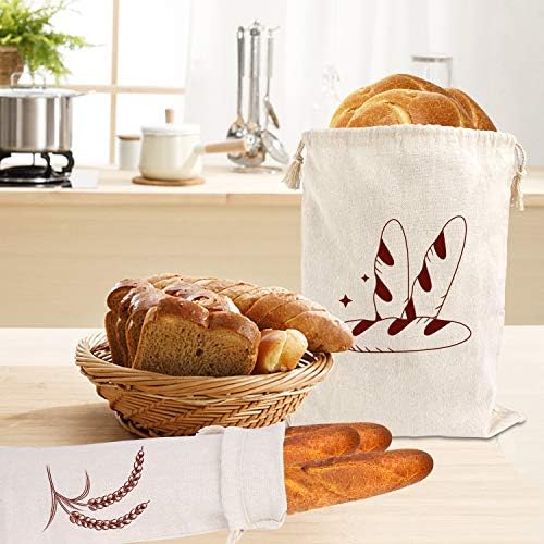 Augshy 4 Packs Linen Bread Bags for Homemade Bread - Image 6
