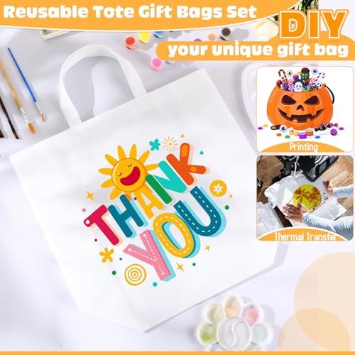 Windyun Reusable Grocery Bags Large Non Woven Shopping Bags with Handles Foldable Portable Tote, 16x6x12 Inch - Image 5