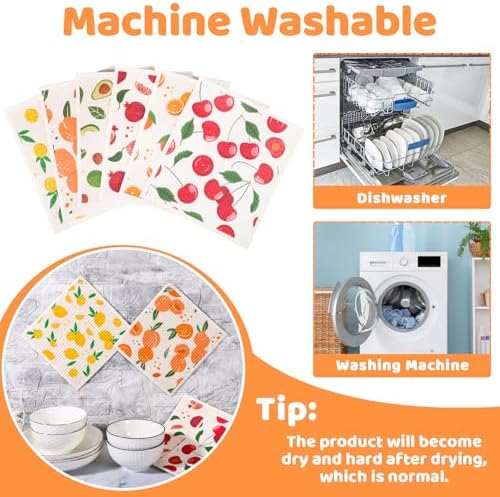 6 Pack Fruit Swedish Dishcloths for Kitchen,Swedish Rags Dish Towels - Image 3