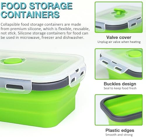 Collapsible Silicone Food Storage Container 4 Pack(27 Oz) - Image 3