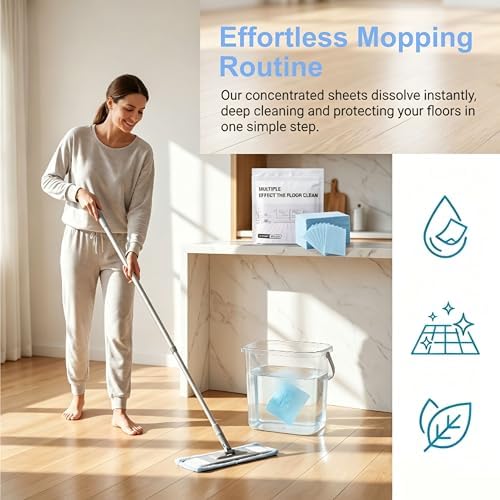 100 Piece Floor Cleaning Tablets Multi-Surface Cleaner, Floor Cleaning Tablets Sheets, Water Soluble Floor Cleaner for Hardwood, Laminate Floors, Wall Tiles, Glass Mopping (Pink, 200PCS) - Image 5
