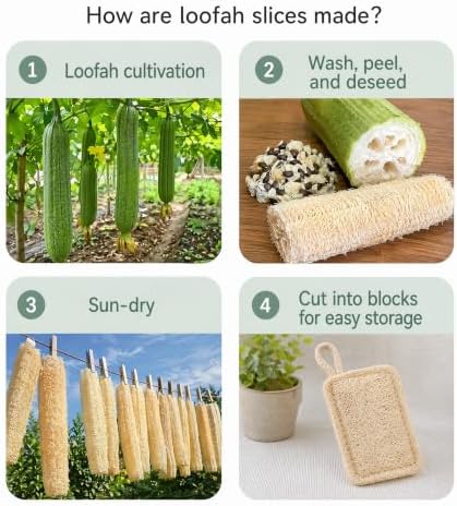 Natural Loofah Slices - 6 Pack Plant-Based Dish Scrubber Pads - Image 7