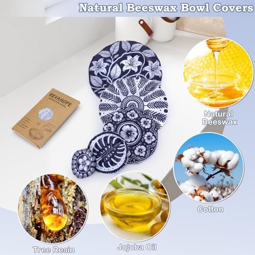 5Pcs Reusable Beeswax Elastic Bowl Covers for Bread Proofing and Food Cover - Image 3