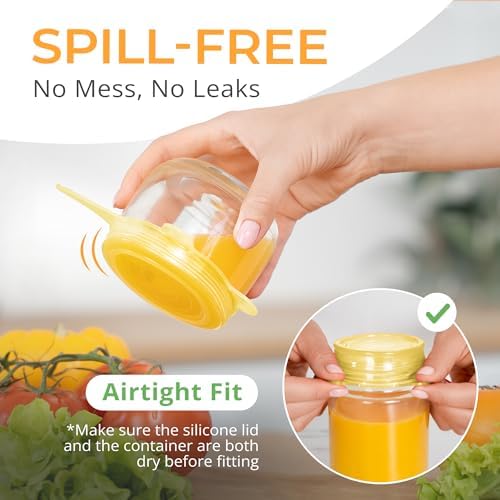 Orblue Silicone Stretch Lids 6-Pack Small for Fresh Food Storage - Seal in Flavors, Keep Food Fresh and Reduce Waste Yellow - Image 4