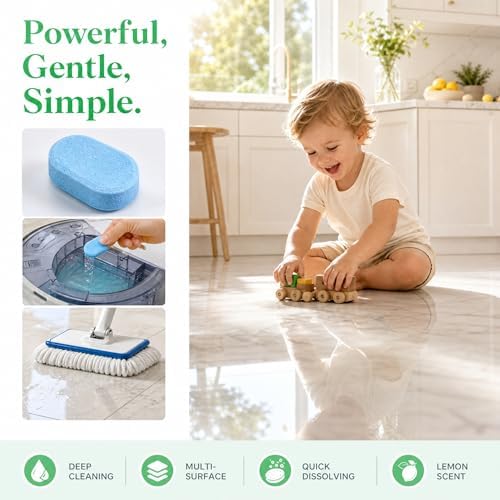 24Pcs Floor Cleaning Tablets, Multi-Surface Hard Floor Cleaner for Tile Vinyl Laminate & Stone – Compatible with Robot Mops & Wet Dry Vacuums, Eco-Friendly Plant-Based Formula pet friendly - Image 6