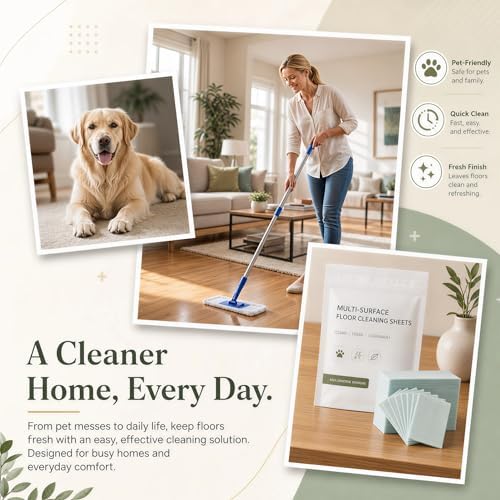 Multi-Effect Floor Cleaning Tablets, Water Soluble Concentrated Cleaner Sheets for Hardwood Laminate LVP Tile Wall Glass Multi-Surface Mopping Deep Clean (Yellow — Osmanthus Scent, 200PC) - Image 5