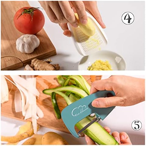 Kitchen Gadgets Set, Stackable for Saving Space, Blue, 5 Pieces - Image 3