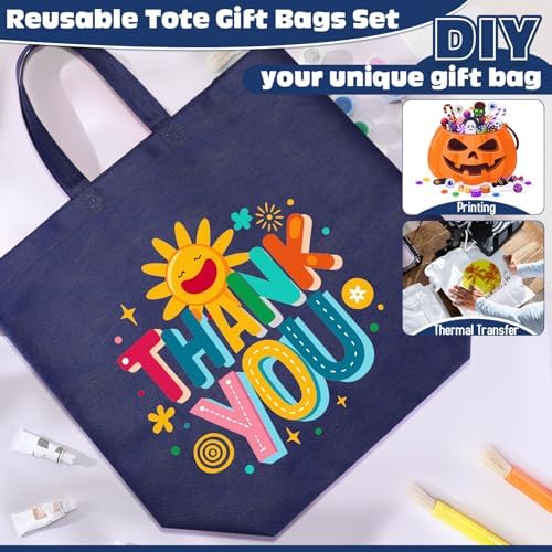Windyun Reusable Grocery Bags Large Non Woven Shopping Bags with Handles Foldable Portable Tote, 16x6x12 Inch - Image 5