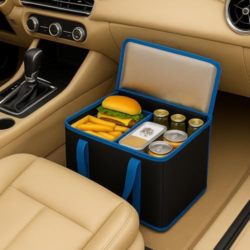 musbus XL-Large Insulated Grocery Shopping Bags, Black, Reusable Bag,Thermal Zipper,Collapsible,Tote,Cooler,BLACK BLUE - Image 6