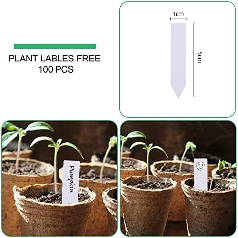JERIA 100-Pack 3.15 Inch Peat Pots for Seedling with 100 Pcs Plant Labels,Outdoor Garden Germination Nursery Pots,Biodegradable Seed Starter Pots Kits - Image 3
