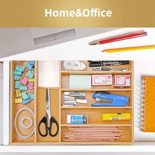 Besilord Silverware Organizer Kitchen Drawer Organizer Utensil Organizer Bamboo Silverware Holder Cutlery Organizer in Drawer Flatware Organizer Tray(7 slots, Natural - Image 6