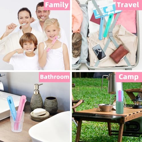 Hooqict 4 Pack Travel Toothbrush Case Portable Travel Toothbrush Holder Plastic Toothbrush Container Protector Cover Case for Traveling, Bathroom, Camping, Home, School, Business - Image 4