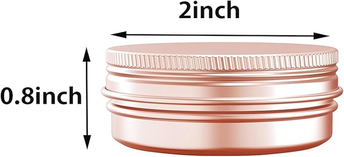 1 Ounce Aluminum Tin Jar with Screw Cap 30mL Tin Cans Refillable Containers for Cosmetic, Lip Balm, Cream, Lotion, Balms, Spices, Salve, Rose Gold 80 Pcs