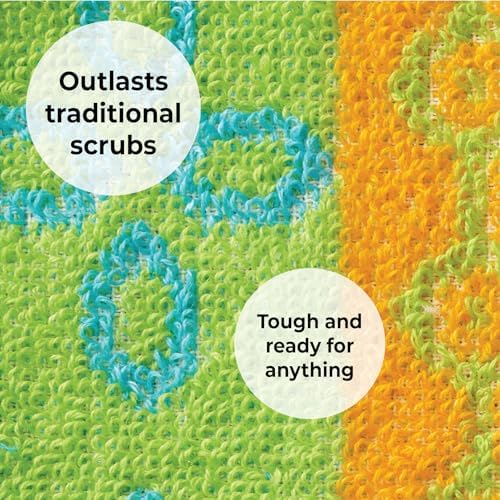 Skoy Scrub, 1-piece Reusable, Non-Scratching Dish Scrubber for Kitchen and Household Cleaning, Planet-Friendly, Dishwasher Safe Soft Scrub, Assorted Colors and Designs - Image 5
