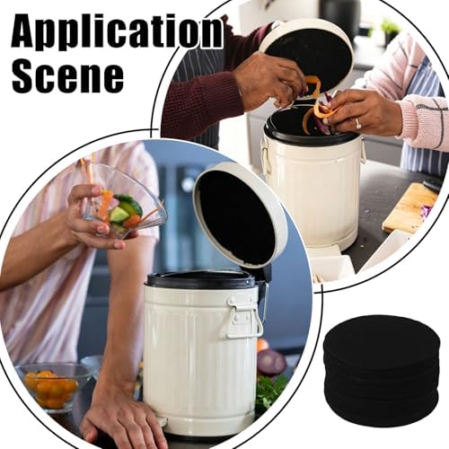 16Pcs Charcoal Filters for Compost Bucket 6.7 Inch Round Activated Carbon Replacement Filters for Kitchen Countertop Compost Bin Home Indoor Odor Control Refill Accessories - Image 7