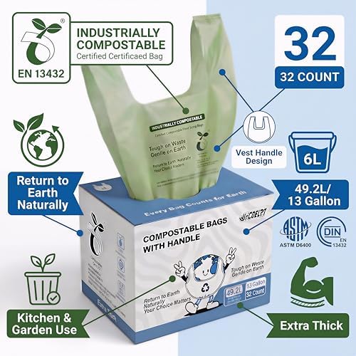 Compostable Bags, 13 Gallon, 32 Count, 49.2 Liter - Image 2