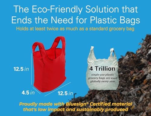 Reusable Grocery Bags, Foldable Shopping Bags in Pod, 5 Pack - Image 3