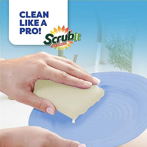 24 Pack Scrub Sponges Kitchen By SCRUBIT, Multi-Purpose Scouring Pads, Non-Scratch Cleaning Sponges for Dishes, Pots & Non-Stick Cookware - Long Lasting Dish Scrubbers for Kitchen, Bathroom & More - Image 6