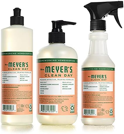 MRS. MEYER'S CLEAN DAY Kitchen Essentials Set, Includes: Hand Soap, Dish Soap, and All Purpose Cleaner, Geranium, 3 Count Pack - Image 2