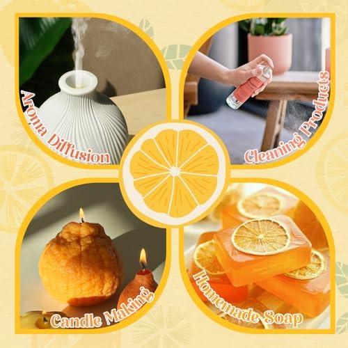 ARVIDSSON Citrus Essential Oils Set, Natural Fruit Essential Oil for Diffuser, Candle Making - Grapefruit, Bergamot, Sweet Orange, Lemon, Lime, Tangerine, Citrusy Scented Oils for Home - Image 6