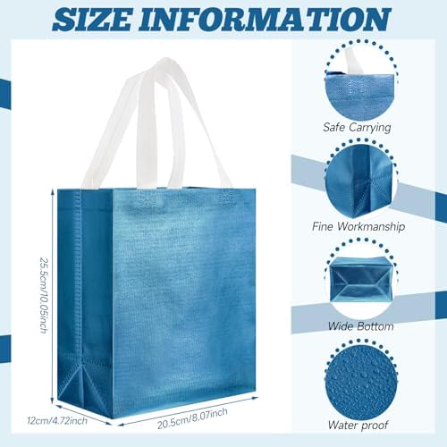 Eccliy 80 Pcs Reusable Gift Bags, Medium, Lake Blue - Image 5