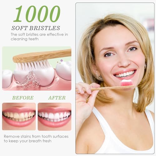 30 PCS Bamboo Toothbrushes, Individually Wrapped Wooden Toothbrushes Bulk - Image 5