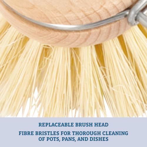 Redecker Dish Brush, Tampico Fiber, 1-1/2 Inch Round, Single – Wooden Dish Scrub Brush for Everyday Cleaning, Untreated Beechwood, Made in Germany - Image 3