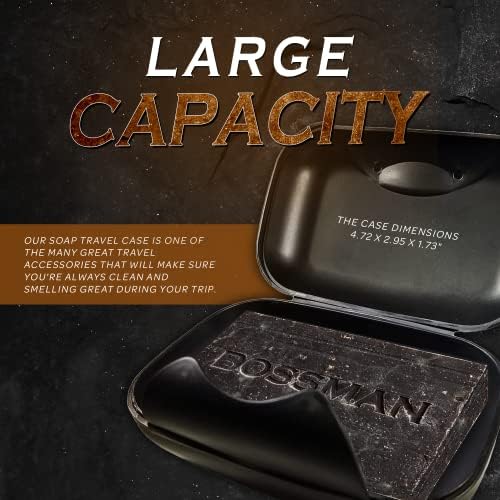 Bossman Travel Soap Container - (Black) Travel Soap Case with Snap-Lock Lid - Image 3