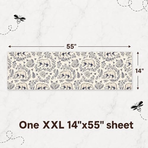 Beeswax Bread Wrap Roll 14x55in, Cut to Size - Blue Bears - Image 6