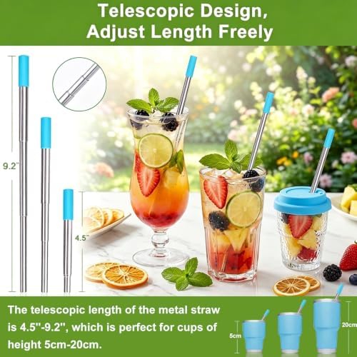 Kynup Reusable Collapsible Metal Straws, Cruise Ship Essentials (2Packs) - Image 2
