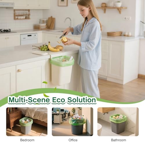 Small Trash Bags 4 Gallon: 120 Count Small Garbage bags, Compost Waste Bag Strong Trash Can Liners Unscented for Bathroom Kitchen Bedroom Office Green - Image 2