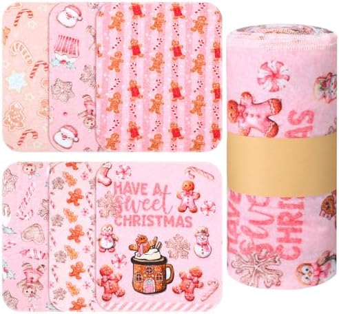 36 Pack Reusable Kitchen Cloths Cotton Towels, Pink Gingerbread by Noveread