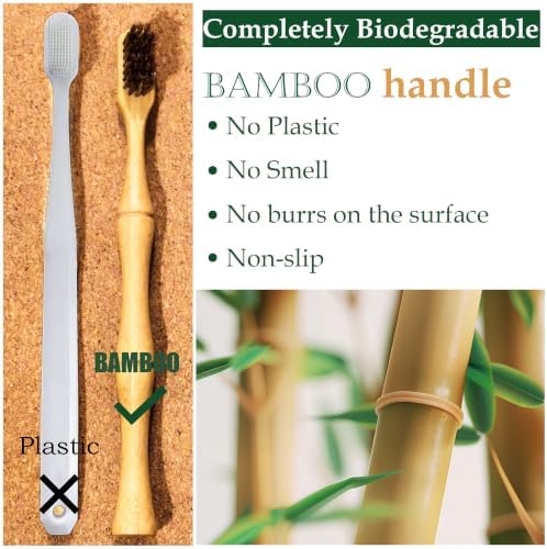 Bamboo Toothbrushes, Natural Horsehair Bristles, 2-Pack - Image 3