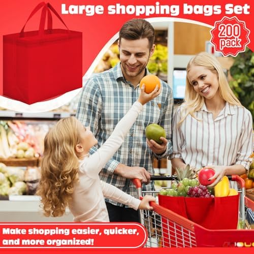 Windyun Reusable Grocery Bags Non Woven with Handles - Image 2