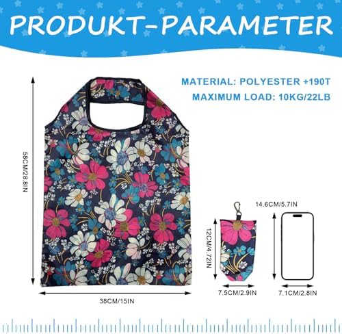 6 Pcs Reusable Shopping Bags Foldable, Machine Washable Shopping Grocery Bags in Pocket , Eco-Friendly Travel Recycle Shopping Bags, Waterproof Pouch Tote Bags for Daily Shopping Supplies load - Image 3