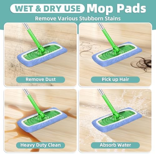 Reusable Mop Pads for Swiffer Sweeper Mop, Microfiber Dry Sweeping Cloth - Image 4