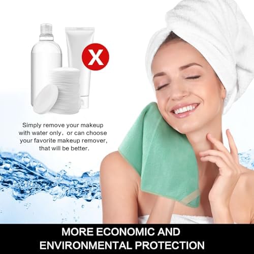Microfiber Facial Cloths Fast Drying Washcloth 12inch x 12inch Green 6 pack - Image 6