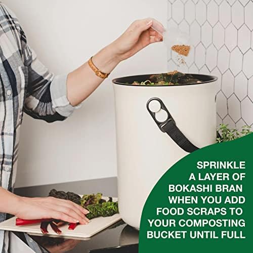TeraGanix TCM Bokashi Bran Compost Accelerator, Organic Rice Bran Mix, Odor Eliminator, Dry Powder for Food & Pet Waste Indoors, Bokashi Starter for Kitchen Compost Bin & Soil (22 Lb) - Image 5