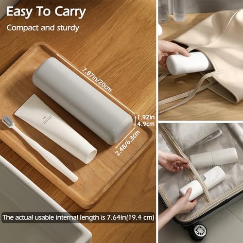 Portable Travel Toothbrush Case with Gargle Cup - Hard Shell Toothbrush Holder & Toothpaste Container, Detachable Bottom for Easy Cleaning, Matte BPA-Free Organizer for Business Trip, Camping, Gym - Image 4