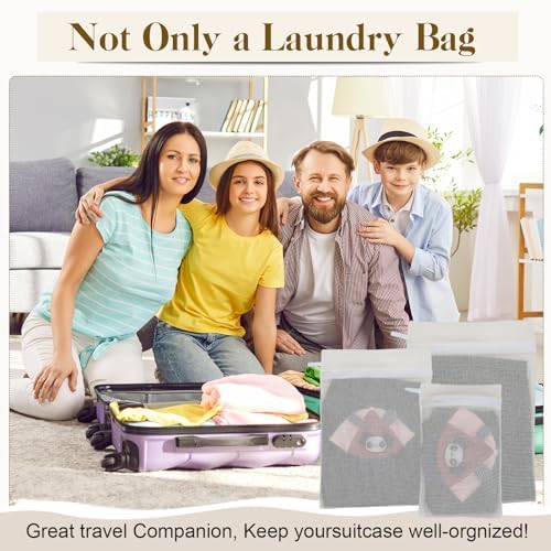 5-Piece Organic Cotton Laundry Bags with Zipper and Hanging Loop, 3 Sizes (S, M, L) Mesh Laundry Bag, Durable Cotton Mesh Laundry Bag for Delicate Underwear and Socks. - Image 6