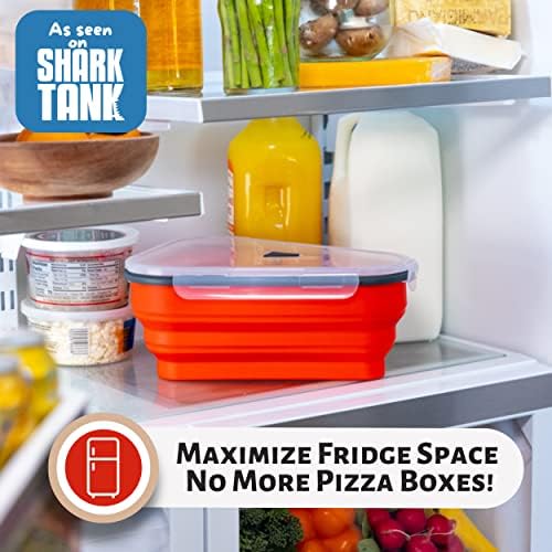 PIZZA PACK The Perfect Reusable Pizza Storage Container with 5 Microwavable Serving Trays - BPA-Free Adjustable Pizza Slice Container to Organize & Save Space, 5 Pack, Party - Image 3