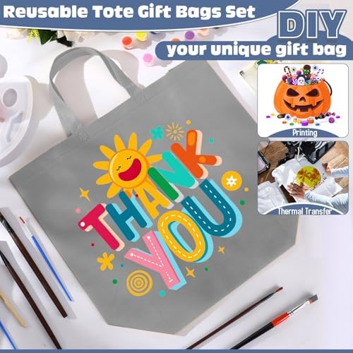 Windyun Reusable Grocery Bags Large Non Woven Shopping Bags with Handles Foldable Portable Tote, 16x6x12 Inch - Image 5