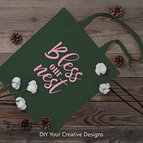 TOPDesign 24-Pack Economical 16"x15" Green Black Cotton Tote Bag, Lightweight Medium Reusable Grocery Shopping Cloth Bags, Suitable for DIY, Advertising, Promotion, Gift, Activity - Image 4