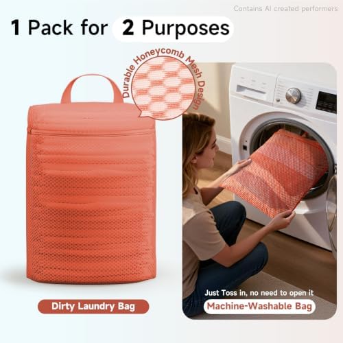 OlarHike Packing Cubes for Travel,Gifts for Women Mom,Anti-Tearing Suitcase Organizer for Luggage with Shoe & Hanging Toiletry Bag,Vacation Essentials & Accessories for Cruise Ship,9 Set,Orange - Image 6