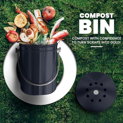 Utopia Kitchen Countertop Compost Bin 1.3 Gallon, Stainless Steel, Purple - Image 2
