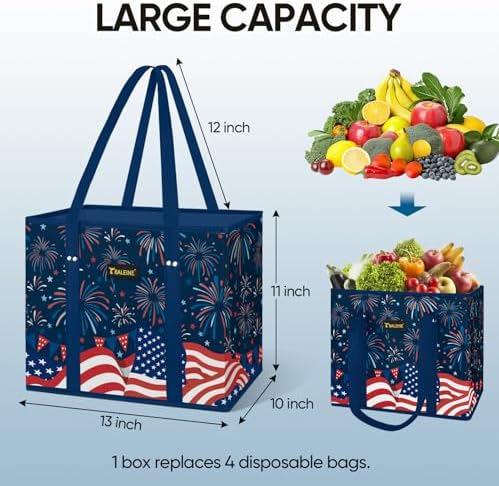 BALEINE 3PK Reusable Grocery Bags, Heavy Duty Shopping Tote Bag - Image 3