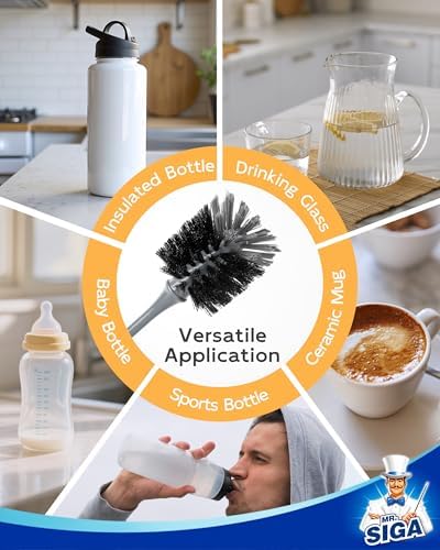 MR.SIGA Water Bottle Brush, Long Handle Bottle Brush for Sports Bottles - Image 3