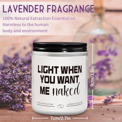 Gifts for Boyfriend Husband Him Men Couples Anniversary- Funny Romantic Valentines Day Presents for Men Husband Couple - Handmade Lavender Scented Candle (7oz) - Image 3
