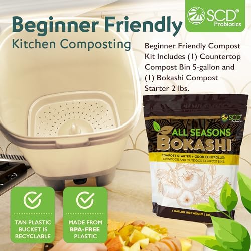 All Seasons Indoor Composter Kit - 5 Gal Bin, 2 lb Bokashi Compost Starter - Image 2